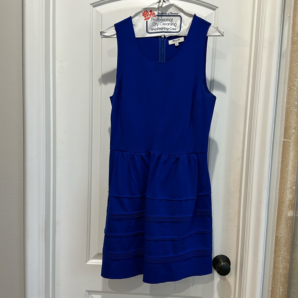 Madewell Bright Blue Sleeveless Dress, size Small